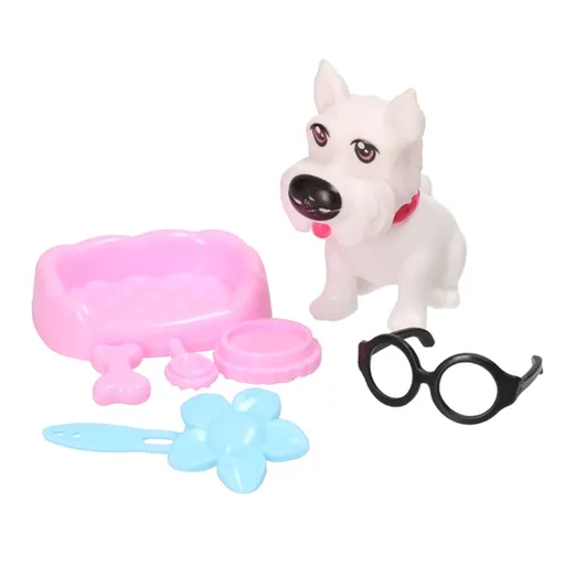 Pejsek s doplňky v kufříku - fialová