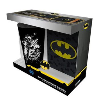 Dárkový set DC COMICS - Batman - Sklenice XXL + Odznak + Zápisník