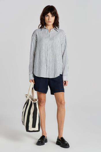 KOŠILE GANT REL STRIPED LINEN SHIRT EVENING BLUE