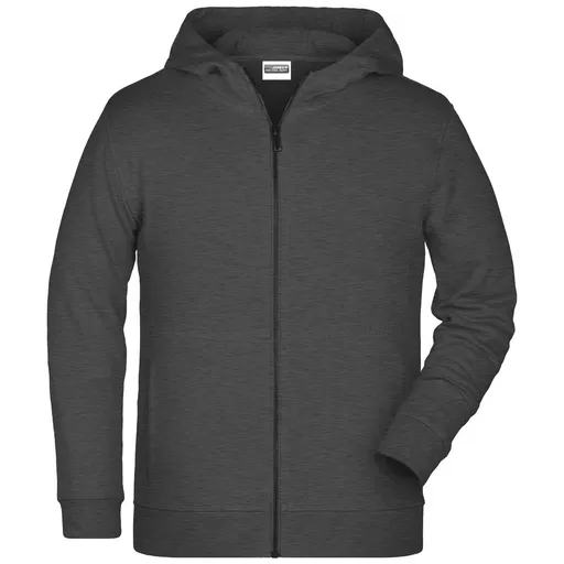 James & Nicholson (Daiber) Dětská mikina na zip z biobavlny 8026k - Černý melír | L