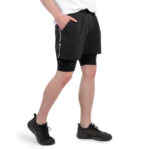 Pánské kraťasy 2v1 inSPORTline Closefit Short černá XL