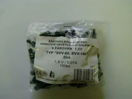 Exihand Žárovka čirá pro venkovní  řetězy SVV, 1,5V/0,07A, sáček 100 ks