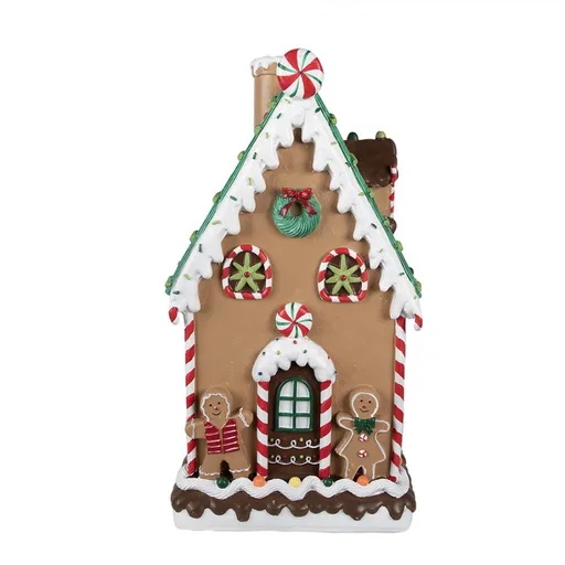 Hnědá zdobená perníková chaloupka Gingerbread House - 28*28*51 cm 6PR4253