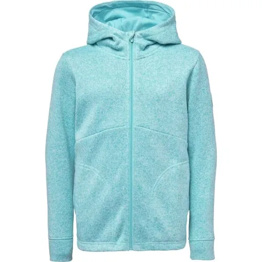 Lewro DERYN Dětská fleecová mikina svetrového vzhledu, tyrkysová, velikost 116-122