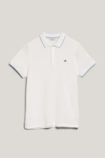 POLOKOŠILE GANT STRIPED POLO PIQUE RUGGER WHITE