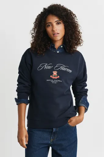 MIKINA GANT CREST C-NECK SWEAT EVENING BLUE