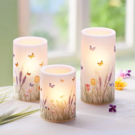 Weltbild LED Svíčky Letní tráva, sada 3 ks