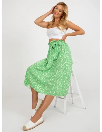 Dámská sukně RUE PARIS světle zelená a růžová