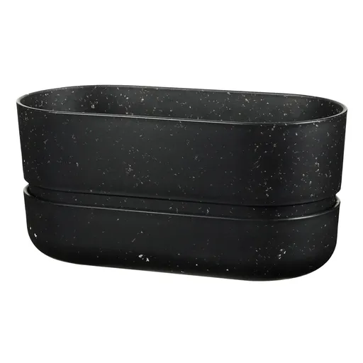 Květináč s podmiskou POT-IT 22 cm, černá, plast, RIG-TIG