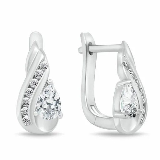 Brilio Silver Visací stříbrné náušnice s kubickými zirkony EA1195W