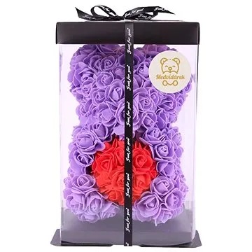 Medvídárek Classic medvídek z růží 25cm dárkově balený - fialový (0702338310058)