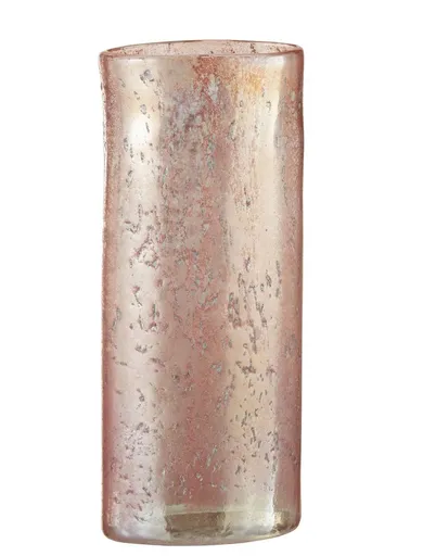 Tmavě růžová skleněná oválná váza Sianel - 13*9*30 cm J-Line by Jolipa