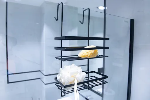 OLSEN SPA Drátěná polička, 25,2x21,5x48,7 černá barva KD02081778