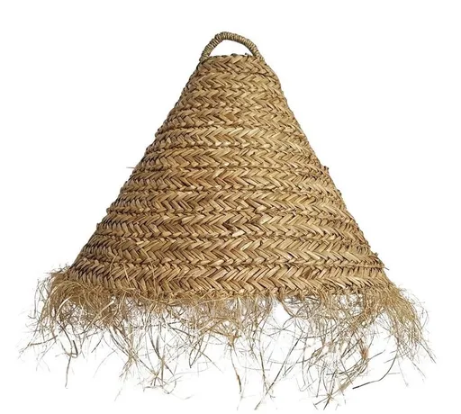 Přírodní závěsné stínidlo z mořské trávy s třásněmi - Ø 60*48cm MKZHR48