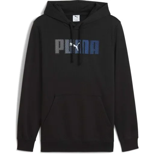 Puma ESSENTIALS LOGO LAB HOODIE FL Pánská mikina, černá, velikost