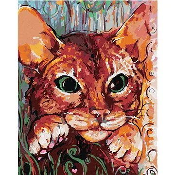 Zuty - Malování podle čísel - MALOVANÁ KOČKA, 80x100 cm, vypnuté plátno na rám (HRAmmb11489nad)