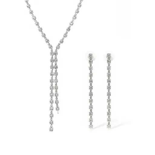 Troli Úchvatná sada šperků s čirými krystaly (náhrdelník, náušnice)