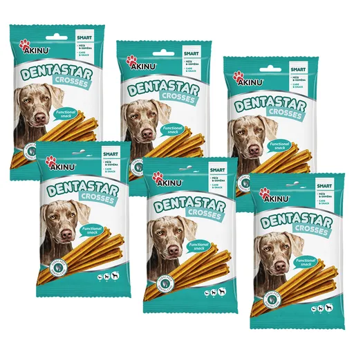 Akinu DENTASTAR Tyčky pamlsek pro psy dentální žvýkací 6 x 7 ks