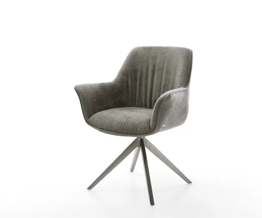 Jídelní židle Keila-Flex s područkami bouclé měkký tmavě béžová