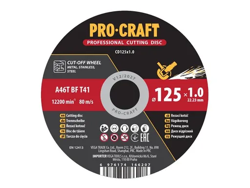 Kotouč řezný PROCRAFT 125x1.0mm