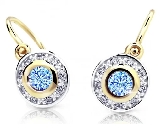 Cutie Jewellery Třpytivé dětské bicolor náušnice C2400-10-X-1 světle modrá