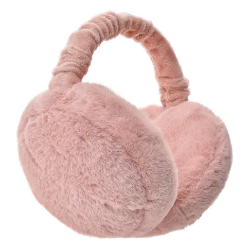 Tmavě růžové dámské chlupaté klapky na uši - one size JZCEW0020DP