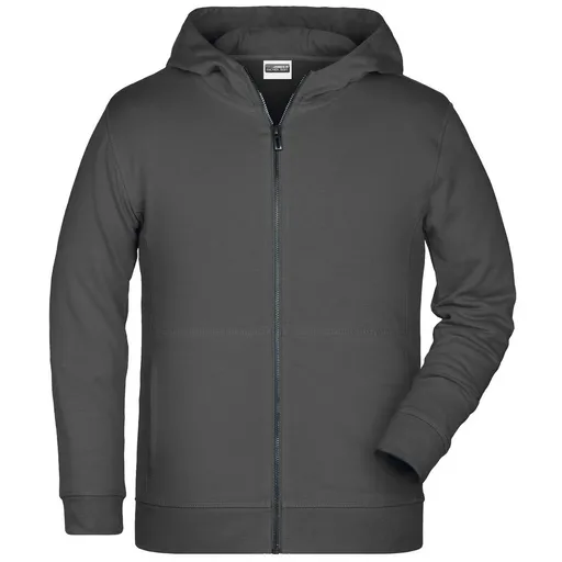 James & Nicholson (Daiber) Dětská mikina na zip z biobavlny 8026k - Grafitová | M