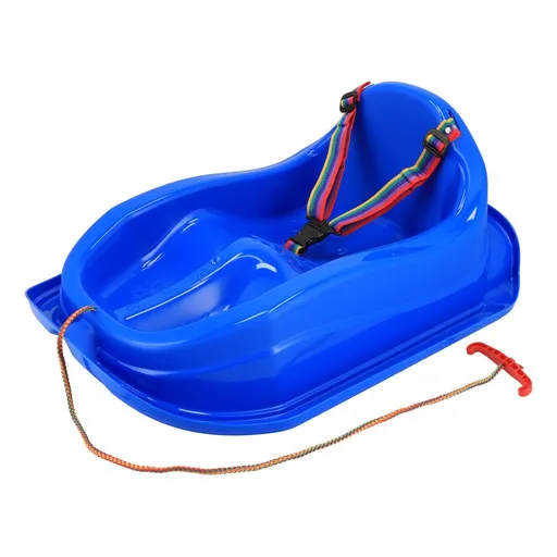 Baby Mix Plastové sáňky s opěradlem  MINI modré