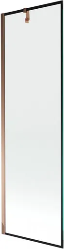 MEXEN/S Next vanová zástěna FIX 60 x 150, černá dekor, růžové zlato 895-060-000-00-70-60