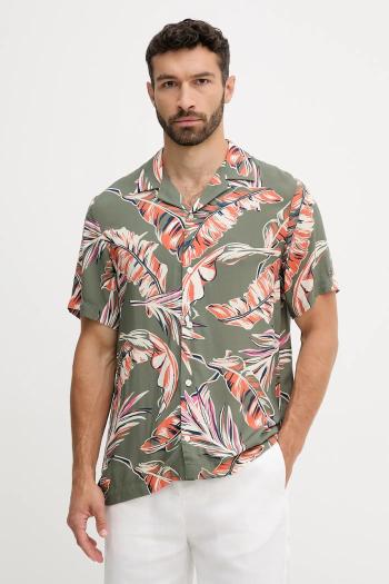 Košeľa Tommy Hilfiger zelená farba, regular, MW0MW39449