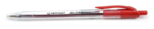 Kuličkové pero Centropen Slide ball 2225 plast 0,3mm červené tělo čiré