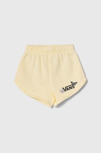 Dětské kraťasy Vans FLUTTER FLY SHORT žlutá barva, s potiskem