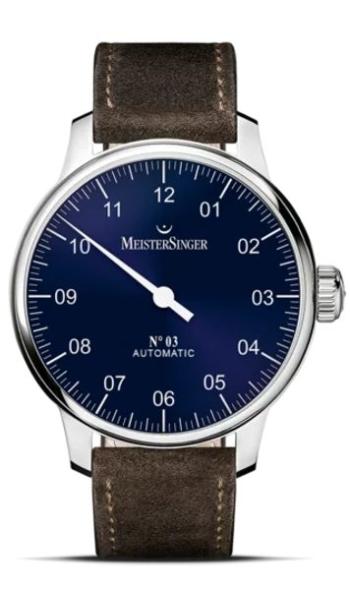 MeisterSinger N°03 AM908 - Tmavě hnědý semišový řemínek