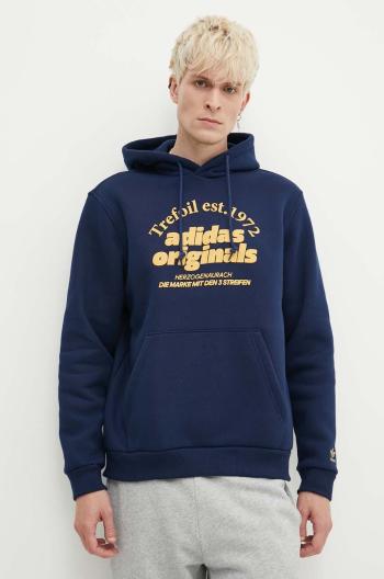 Mikina adidas Originals GRF Hoodie pánská, tmavomodrá barva, s kapucí, s potiskem, IS1419