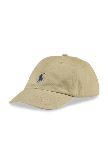 Dětská bavlněná kšiltovka Polo Ralph Lauren zelená barva, 320552489002