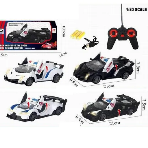 Policejní auto na dálkové ovládání 21 cm - bílá