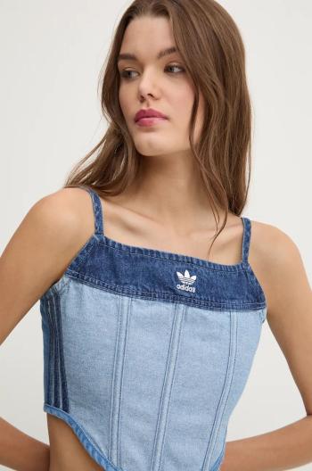 Džínový top adidas Originals x Ksenia Schneider modrá barva, IW5671