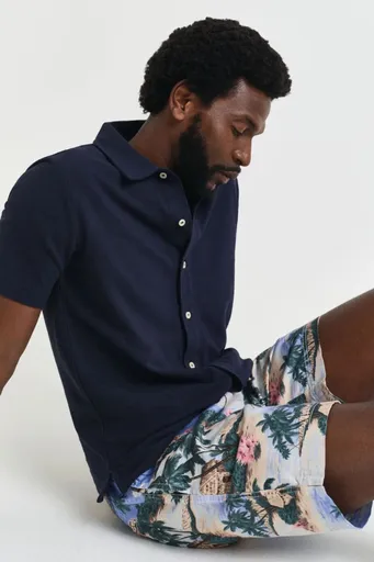 POLOKOŠILE GANT TEXTURED SS SHIRT EVENING BLUE