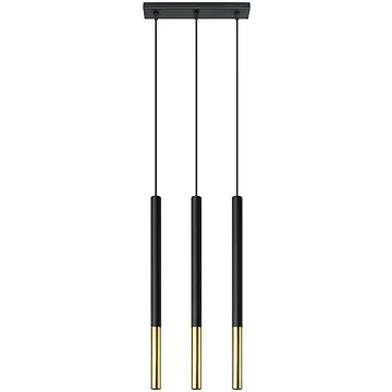 Lustr na lanku MOSAIC 3xG9/12W/230V černá/zlatá (121611)