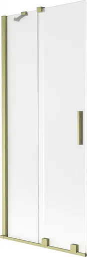 MEXEN/S Velar dvoukřídlá posuvná vanová zástěna 80 x 150, dekor, zlatá kartáčovaná 896-080-000-31-55