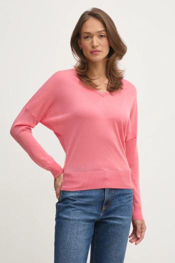 Sveter United Colors of Benetton dámsky, ružová farba, tenký, 103VD402R