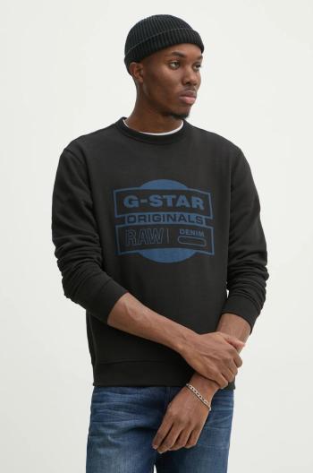 Mikina G-Star Raw pánská, černá barva, s potiskem, D25441-D797