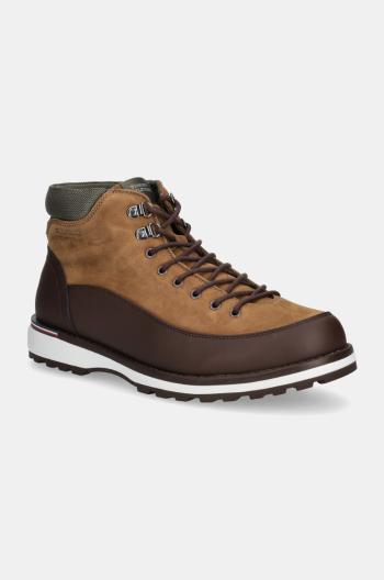 Boty Tommy Hilfiger CORPORATE OUTDOOR NUBUCK BOOT pánské, hnědá barva, FM0FM05190