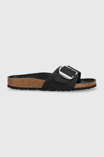 Nubukové šľapky Birkenstock Madrid Big Buckle čierna farba, 1006523