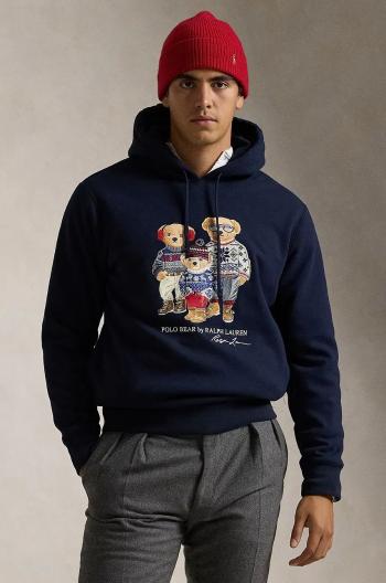 Mikina Polo Ralph Lauren pánská, tmavomodrá barva, s kapucí, s potiskem, 710952267