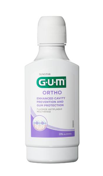 GUM Ortho ústní voda (výplach) pro zuby s rovnátky CPC 0,05 %, 300 ml