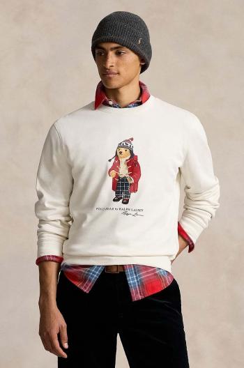 Mikina Polo Ralph Lauren pánská, béžová barva, s potiskem, 710953718