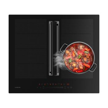 Klarstein Chef-Fusion Down Air System, indukční sporák + DownAir digestoř, 60 cm, 600 m³/h EEC A