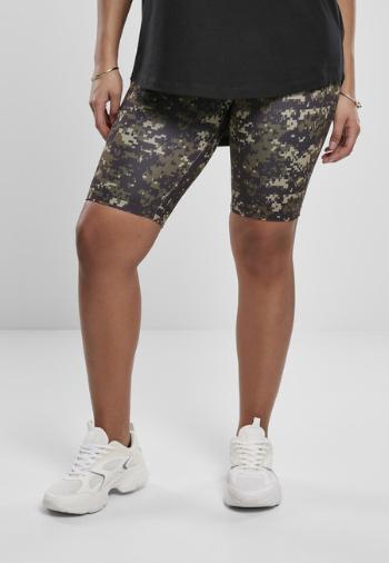 Urban Classics Ladies High Waist Camo Tech Cycle Shorts wood digital camo - M