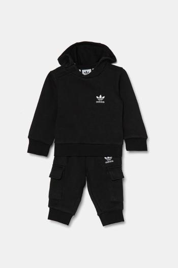 Dětská tepláková souprava adidas Originals HOODIE SET černá barva, IW1007